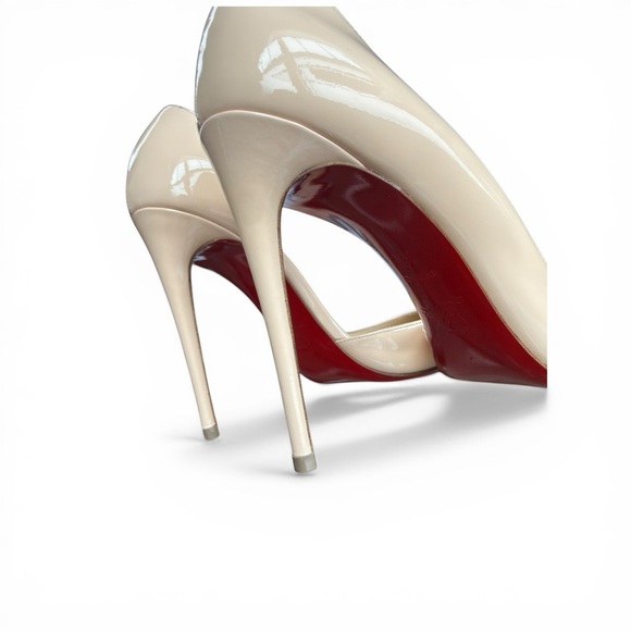 Christian Louboutin So Kate 120 Sz 38 5 - Nude Pointed Toe Red Heel - Box & Bag - Picture 15 of 16